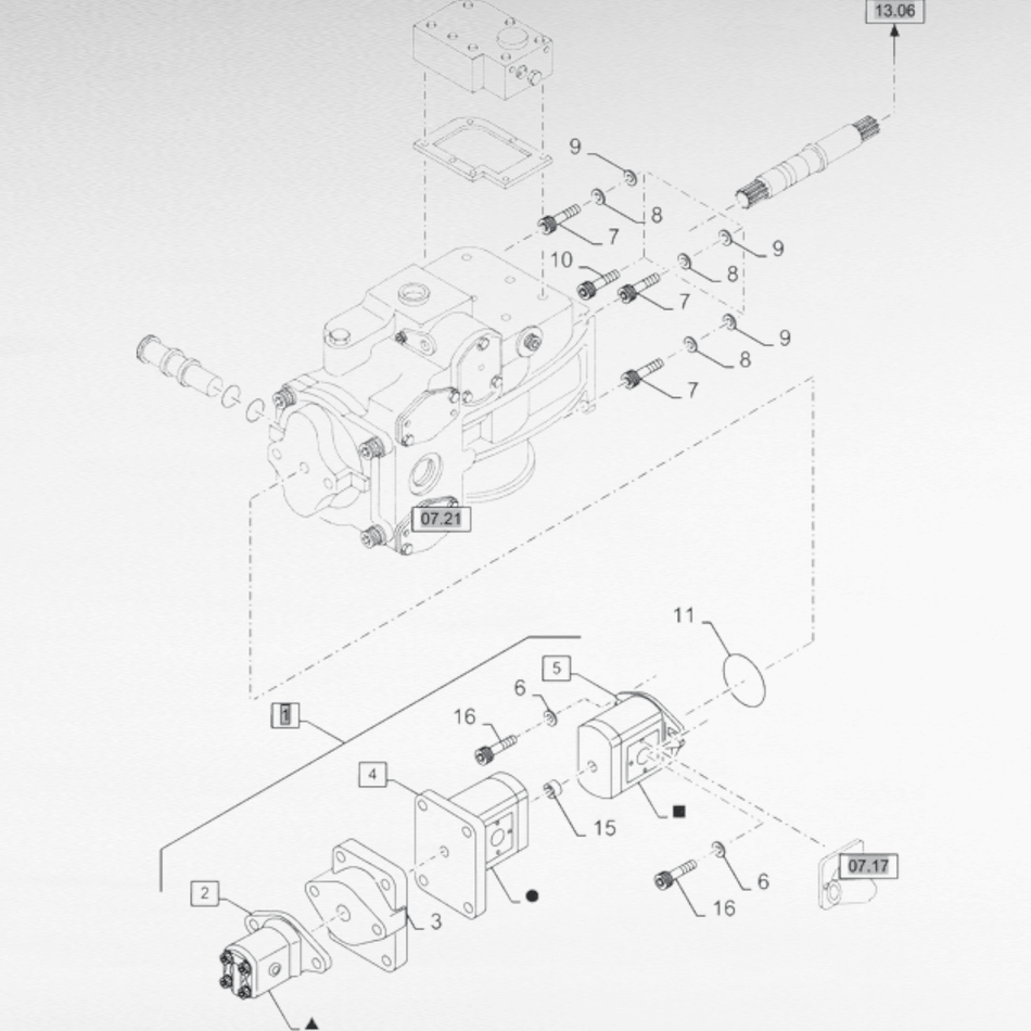 84455407 POMPA IDRAULICA PER MACCHINE PER IL FORAGGIO NEW HOLLAND