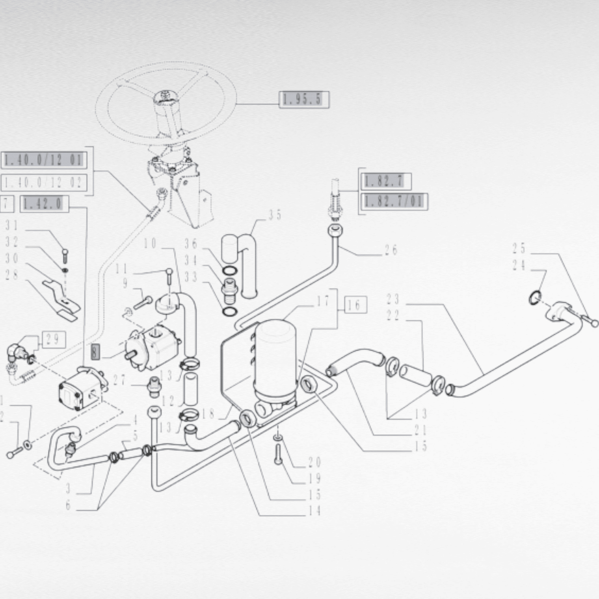 Pompa idraulica per trattori compatti New Holland T3010, T3020, T3030 e T3040. 
