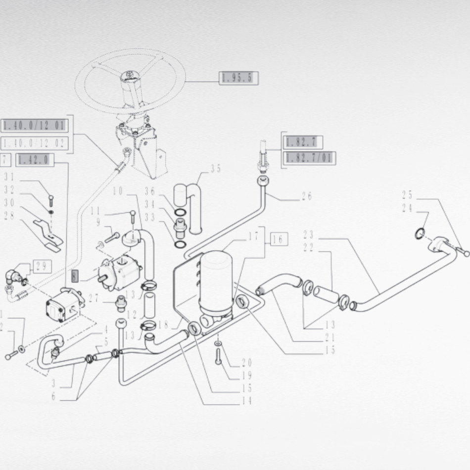 Pompa idraulica per trattori compatti New Holland T3010, T3020, T3030 e T3040. 
