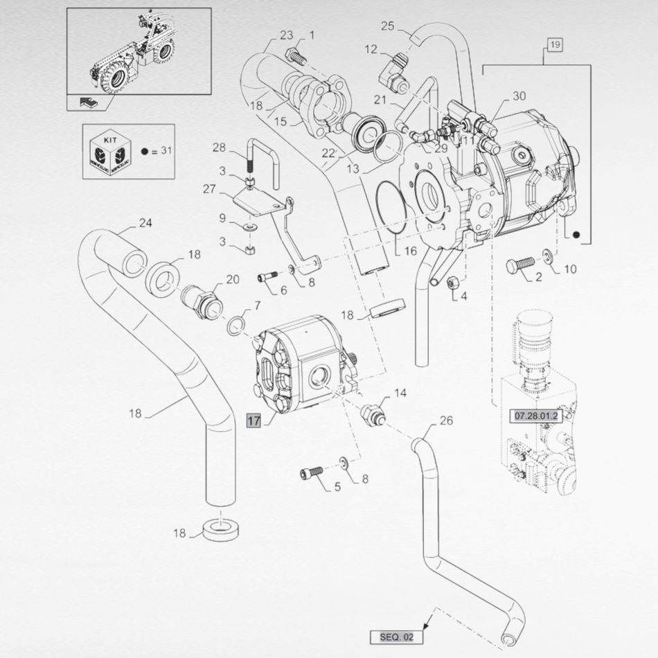 87528740 POMPA IDRAULICA PER VENDEMMIATRICI NEW HOLLAND