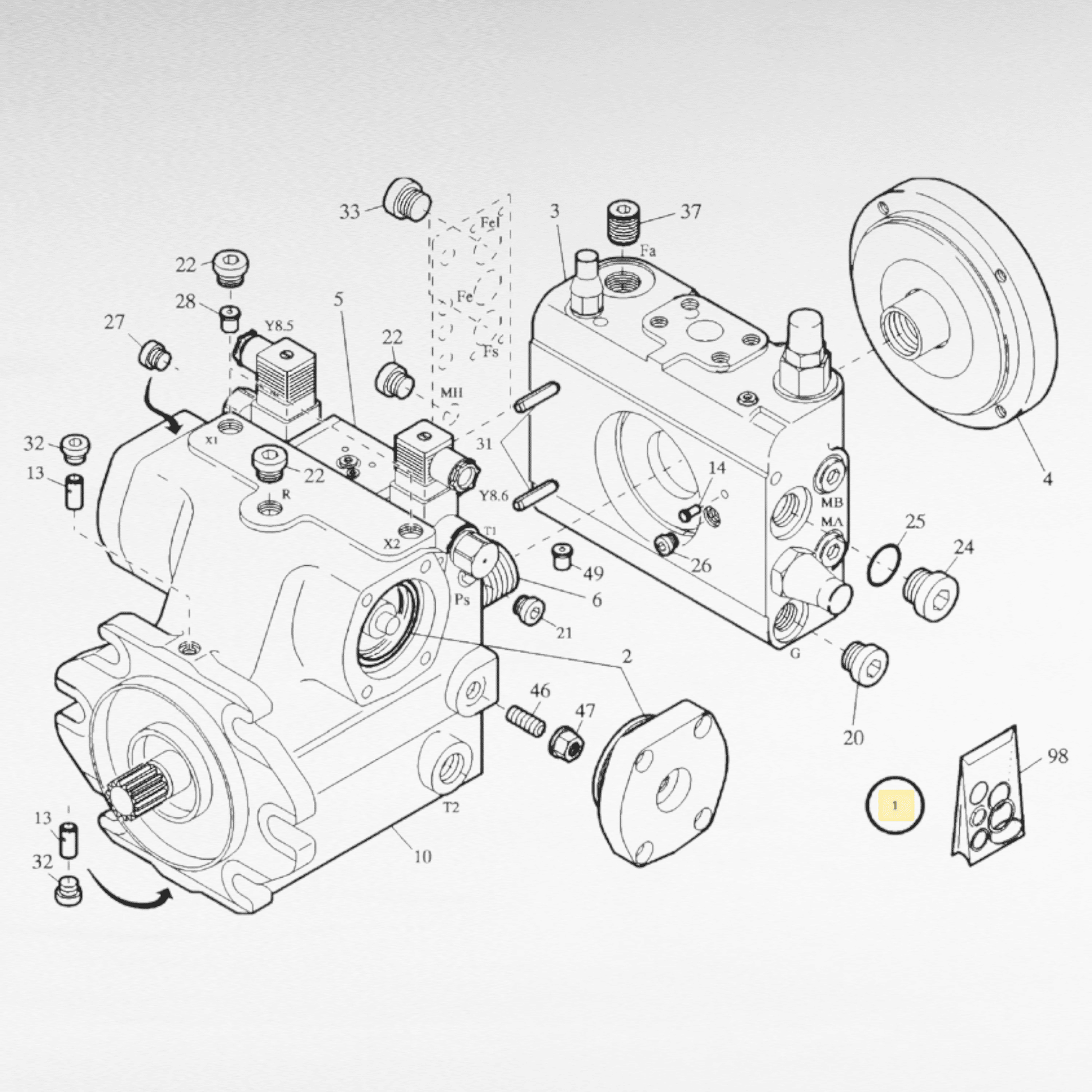 87650243 POMPA IDRAULICA PER MEZZI NEW HOLLAND INDUSTRIALI