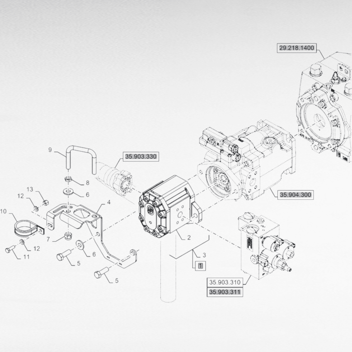 Pompa idraulica a ingranaggi 26.2 cc per vendemmiatrici New Holland serie 7030-9090
