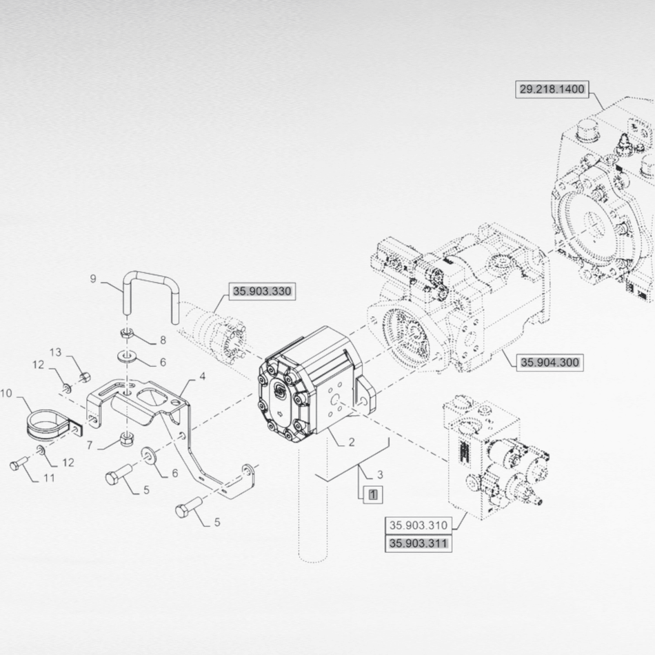 Pompa idraulica a ingranaggi 26.2 cc per vendemmiatrici New Holland serie 7030-9090

