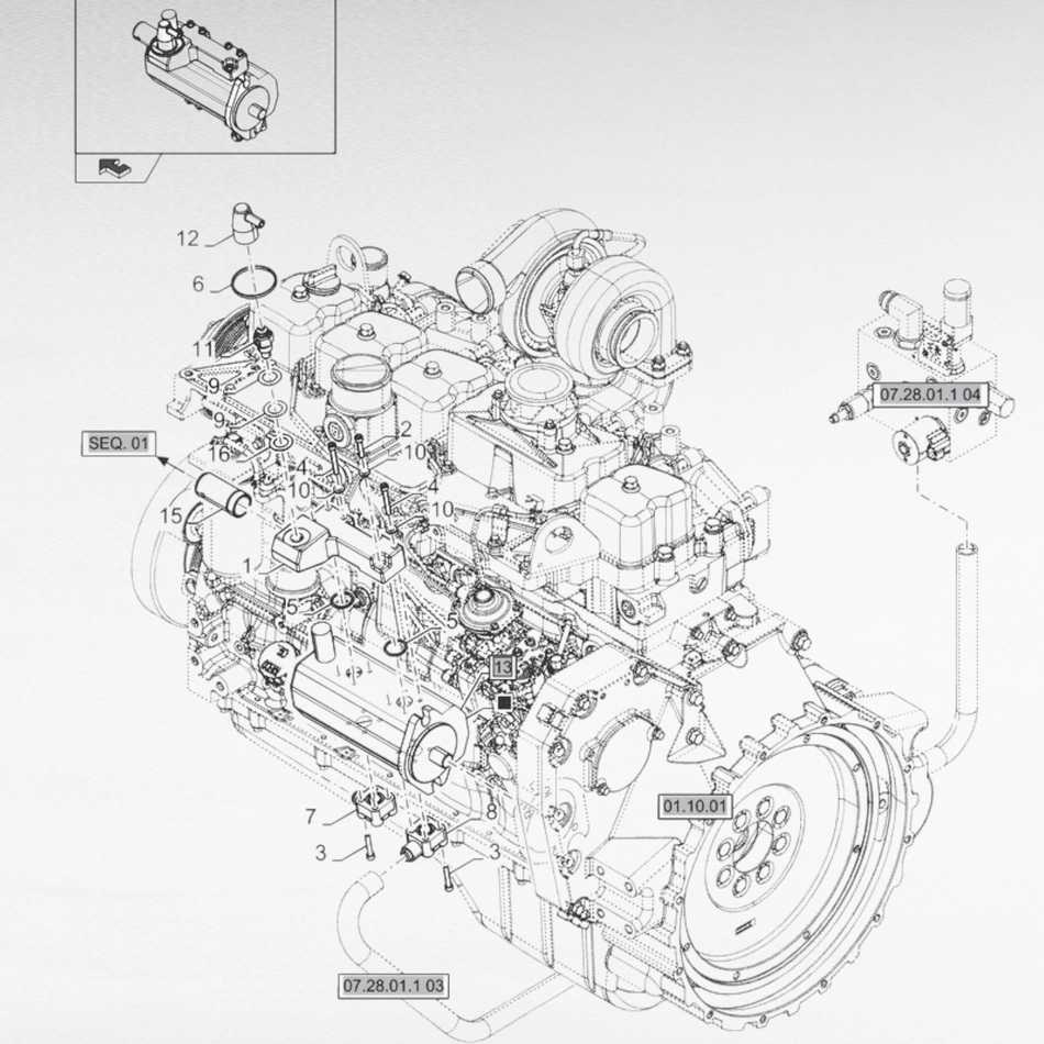 Pompa idraulica a ingranaggi per vendemmiatrici New Holland VN2080, VN240, VN260
