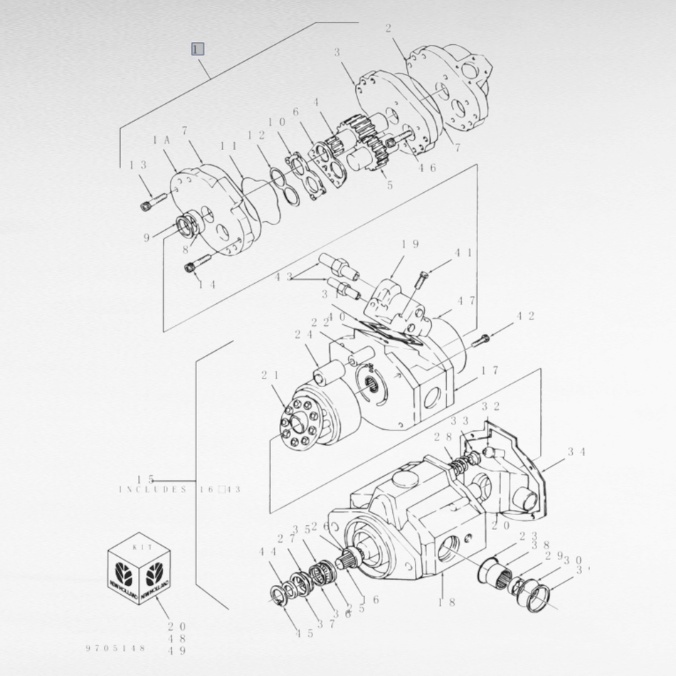 9705146 POMPA IDRAULICA PER TRATTORI AGRICOLI NEW HOLLAND