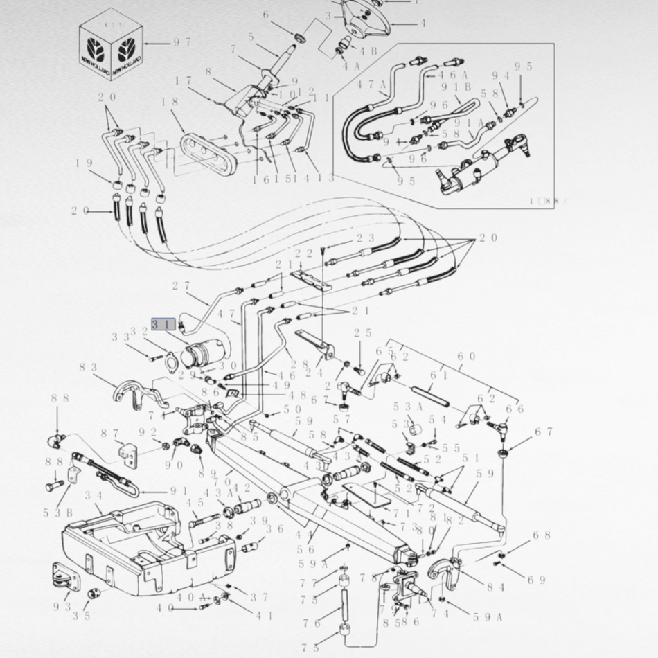 E7NN3K514CA POMPA IDRAULICA PER TRATTORI E TERNE NEW HOLLAND