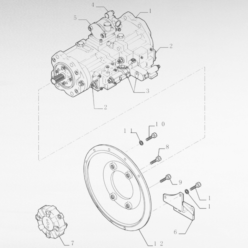 YM10V00001F6 POMPA IDRAULICA PER ESCAVATORI CINGOLATI NEW HOLLAND